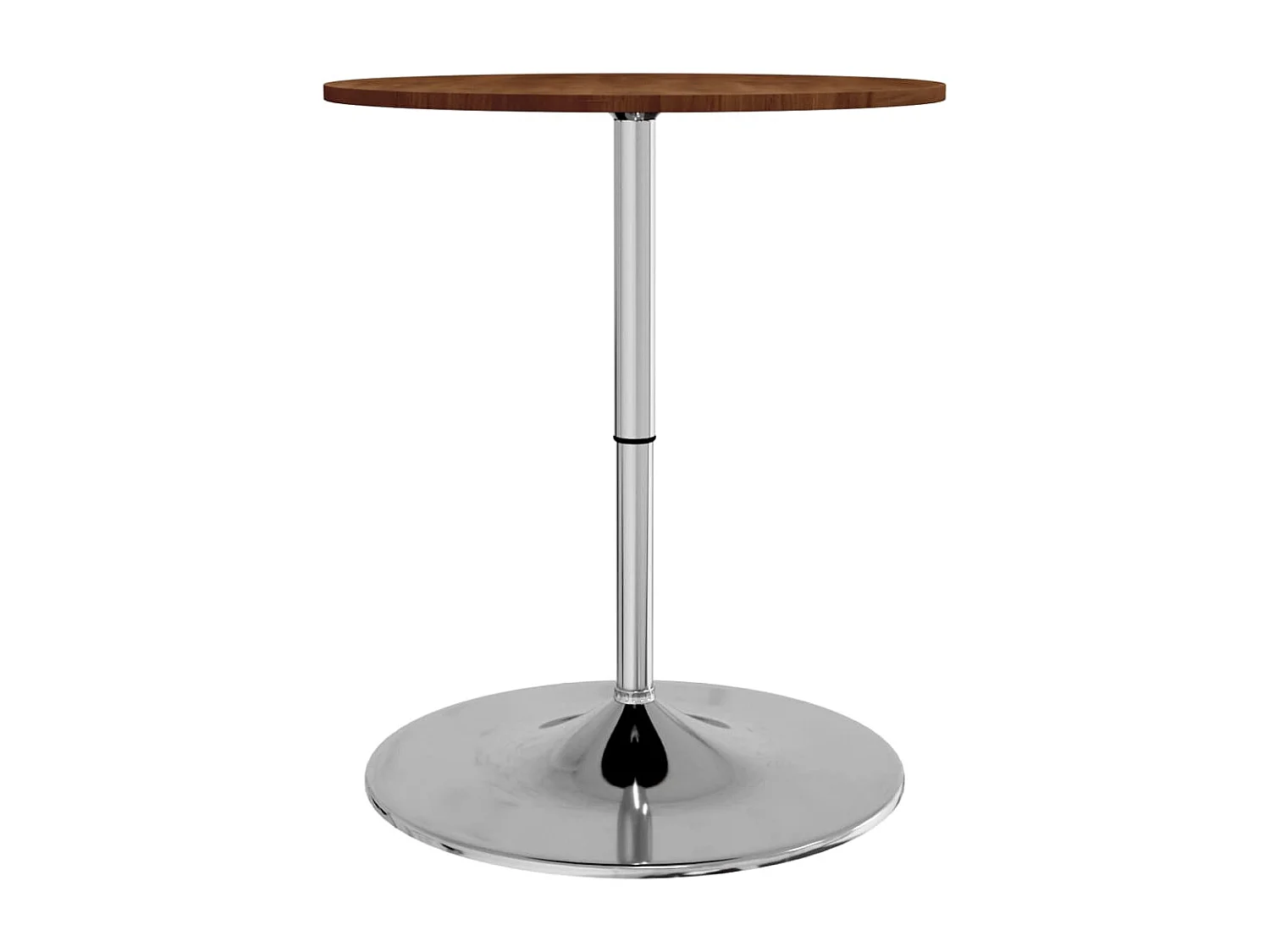 Table de bar marron foncé Ø60x89,5 cm bois massif de chêne