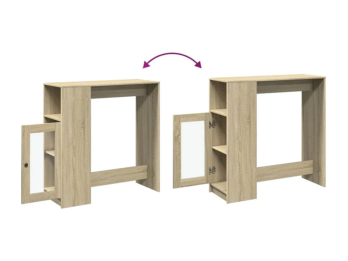 Mesa alta bar con estantes madera roble Sonoma 101x40x103,5 cm