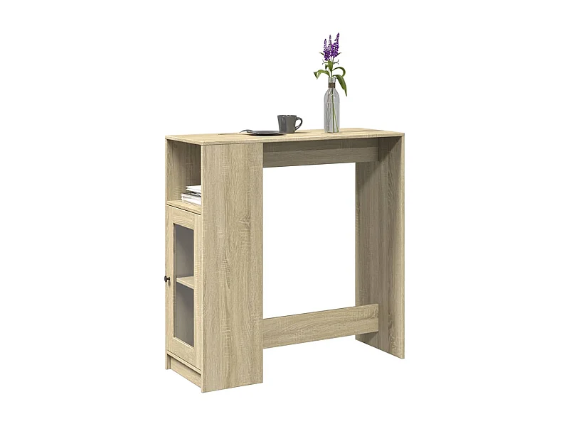 Tavolo Bar con Rastrelliera Sonoma 101x40x103,5 cm Multistrato