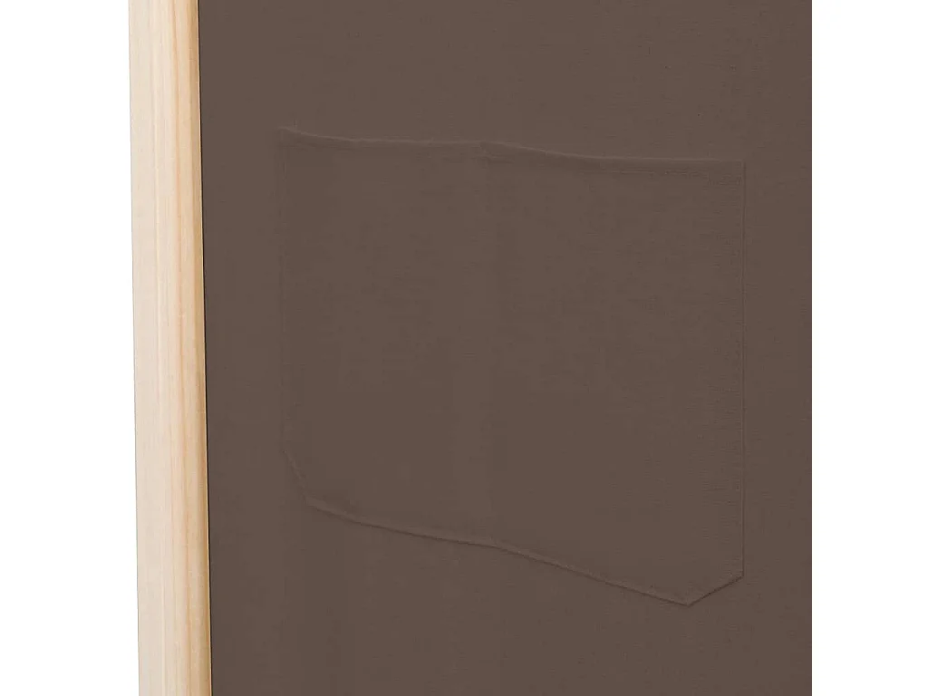 Cloison de séparation 5 panneaux Marron 200 x 170 x 4 cm Tissu