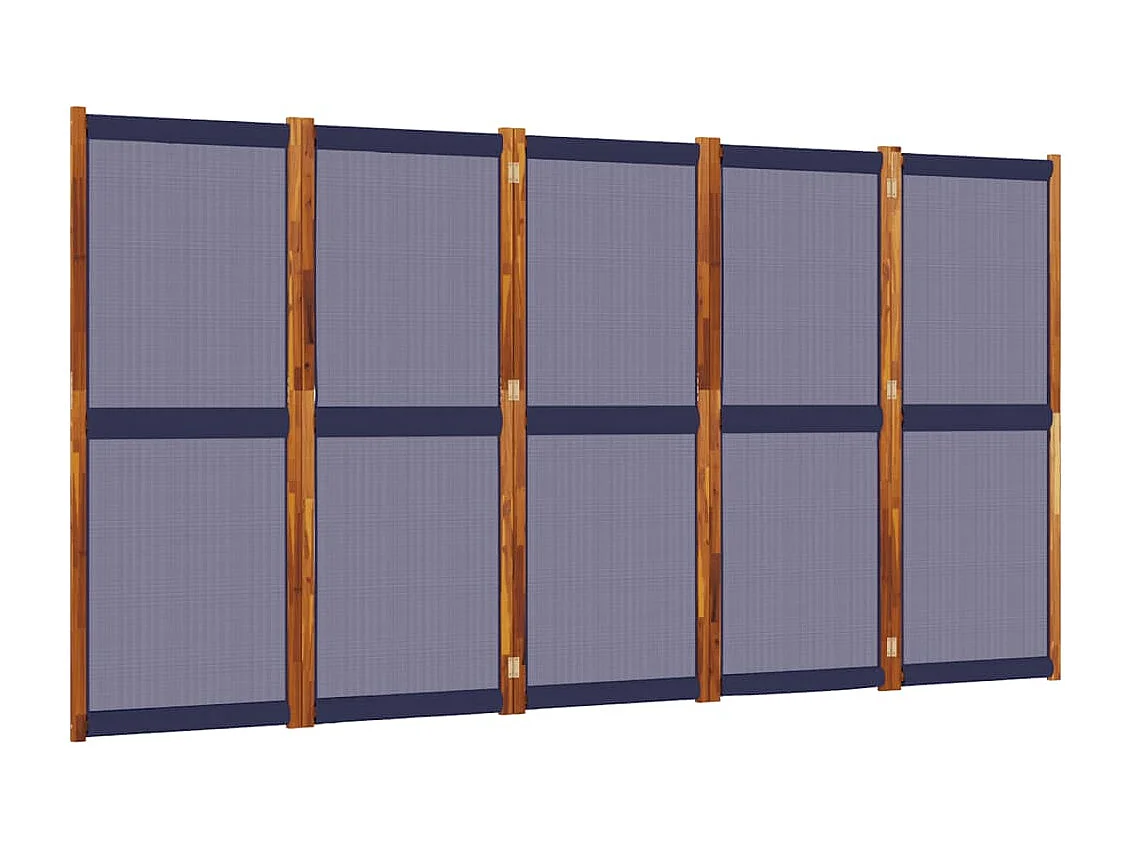Cloison de séparation 5 panneaux bleu foncé 350x180 cm