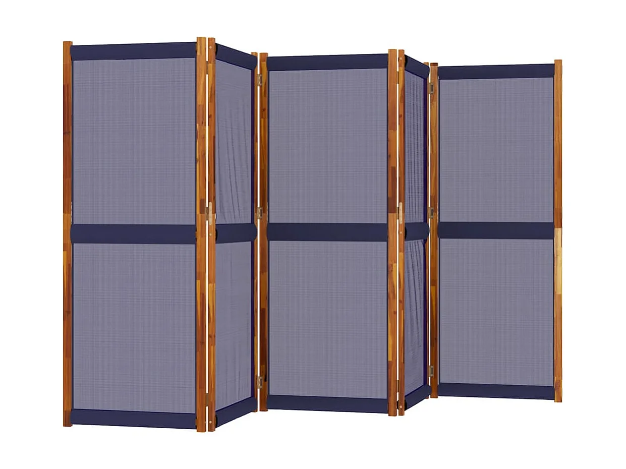 Cloison de séparation 5 panneaux bleu foncé 350x180 cm