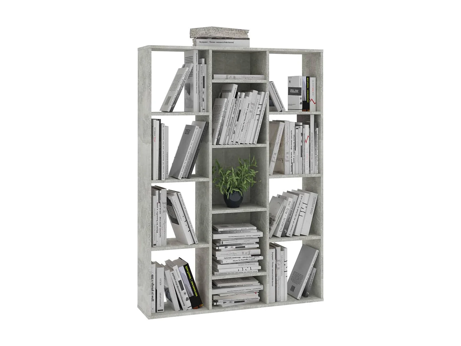 Separador de ambientes/Librería Gris hormigón Madera contrachapada