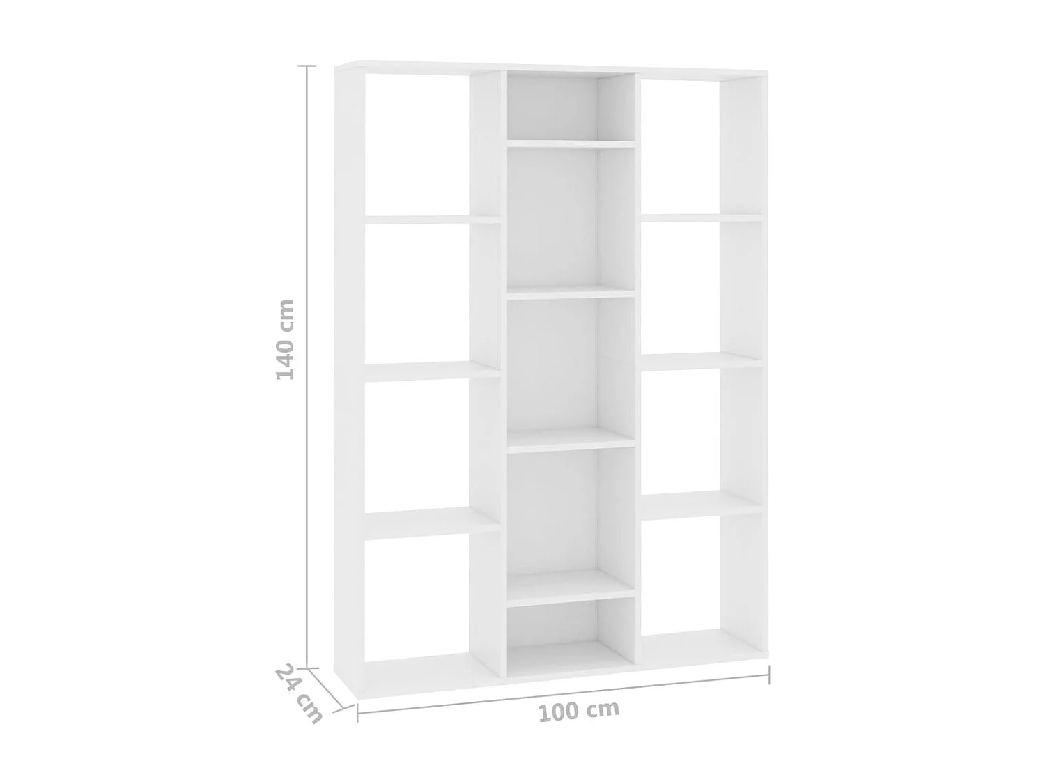 Divisorio/Libreria Bianco 100x24x140 cm