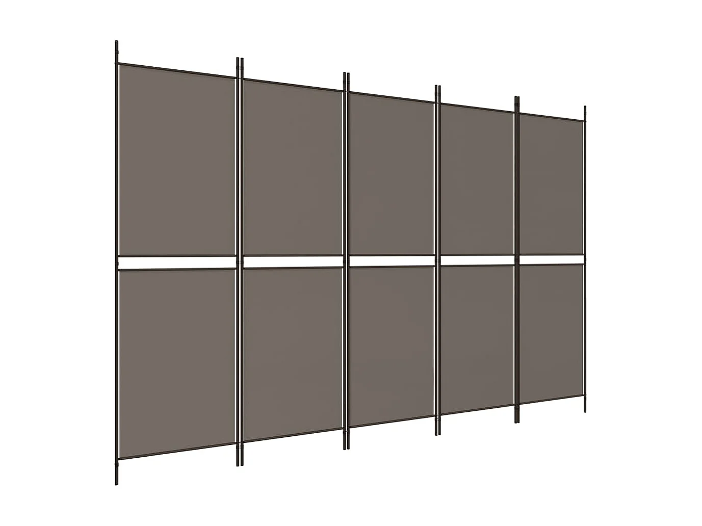 Trennwand 5 Paneele Anthrazit 250x200 cm Stoff