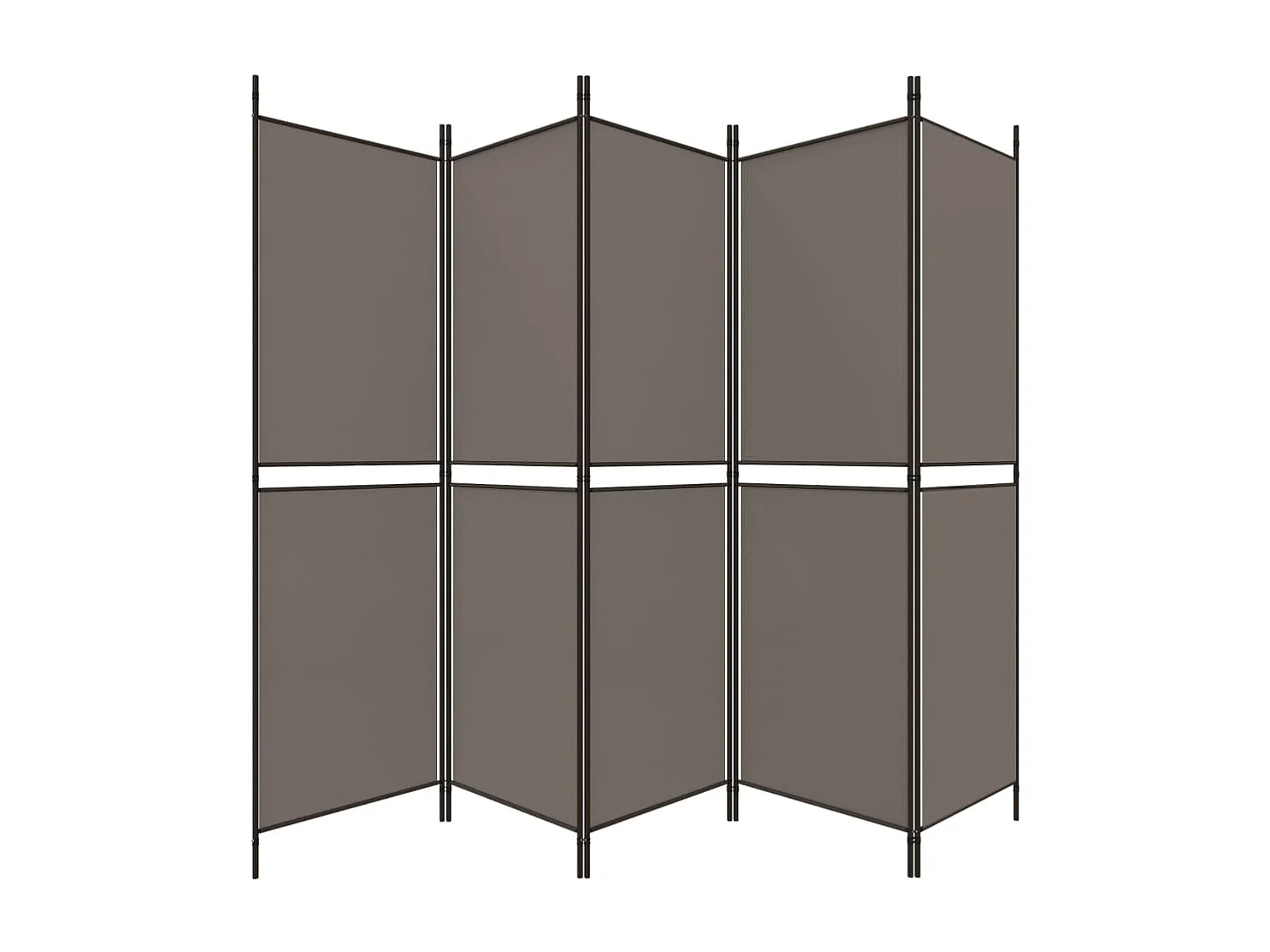 Trennwand 5 Paneele Anthrazit 250x200 cm Stoff