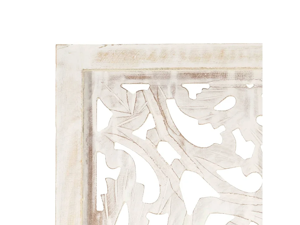 Parete divisoria 3 pannelli Bianco 120x165 cm Legno di mango