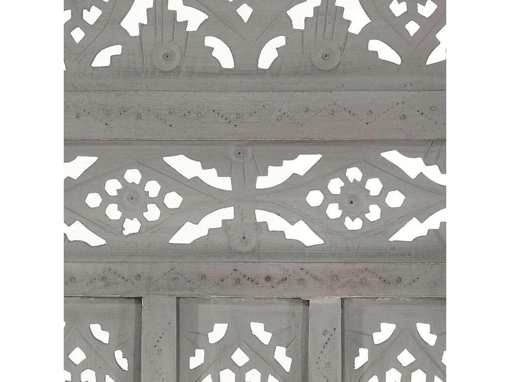 Cloison de séparation 3 panneaux Gris 120x165 cm Bois manguier