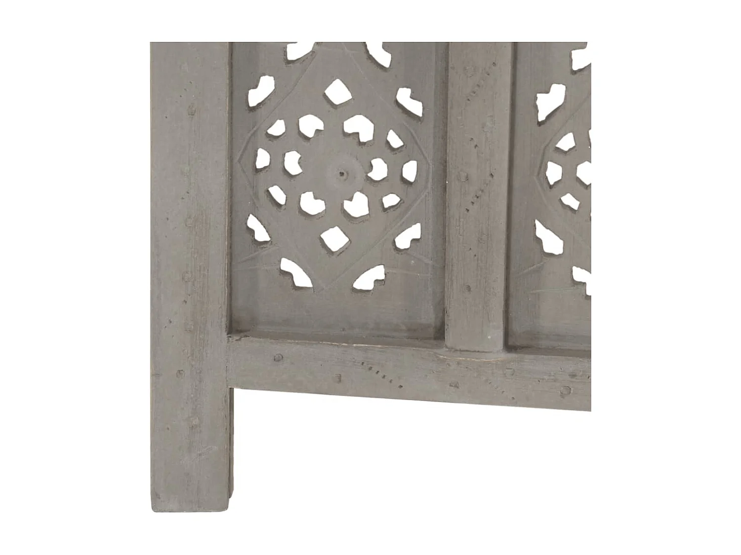 Cloison de séparation 3 panneaux Gris 120x165 cm Bois manguier