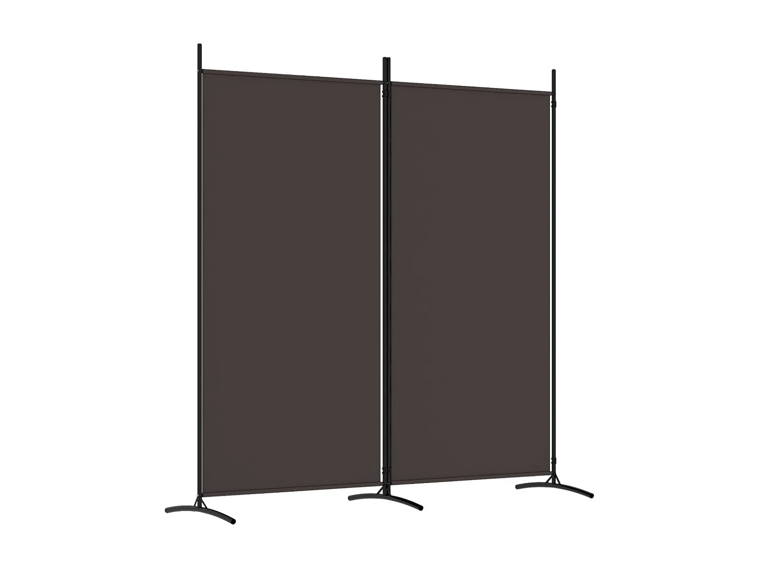 Cloison de séparation 2 panneaux Marron 175x180 cm Tissu