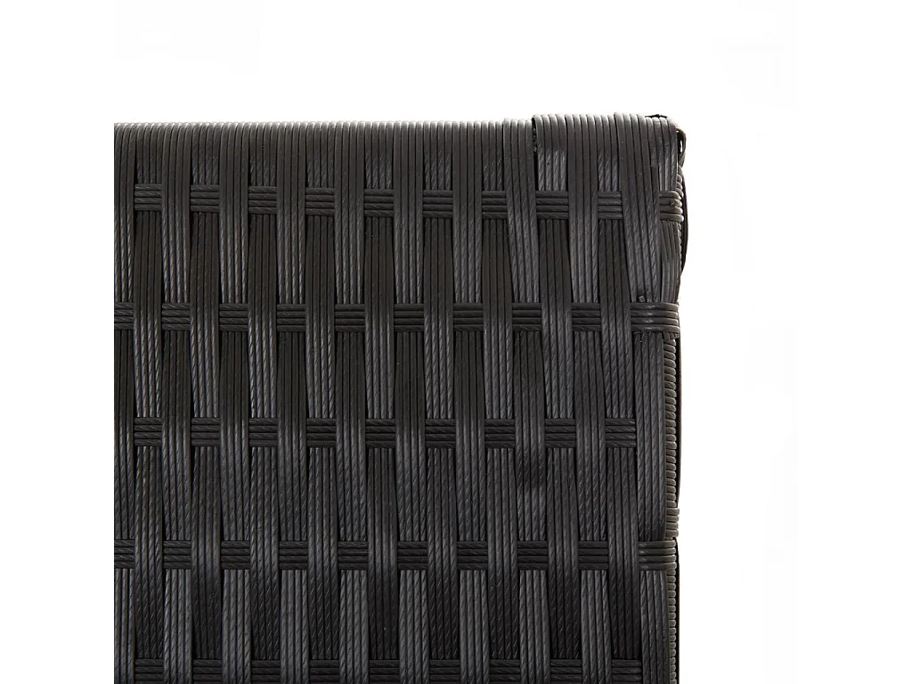 Parete divisoria in resina intrecciata nera a 4 pannelli