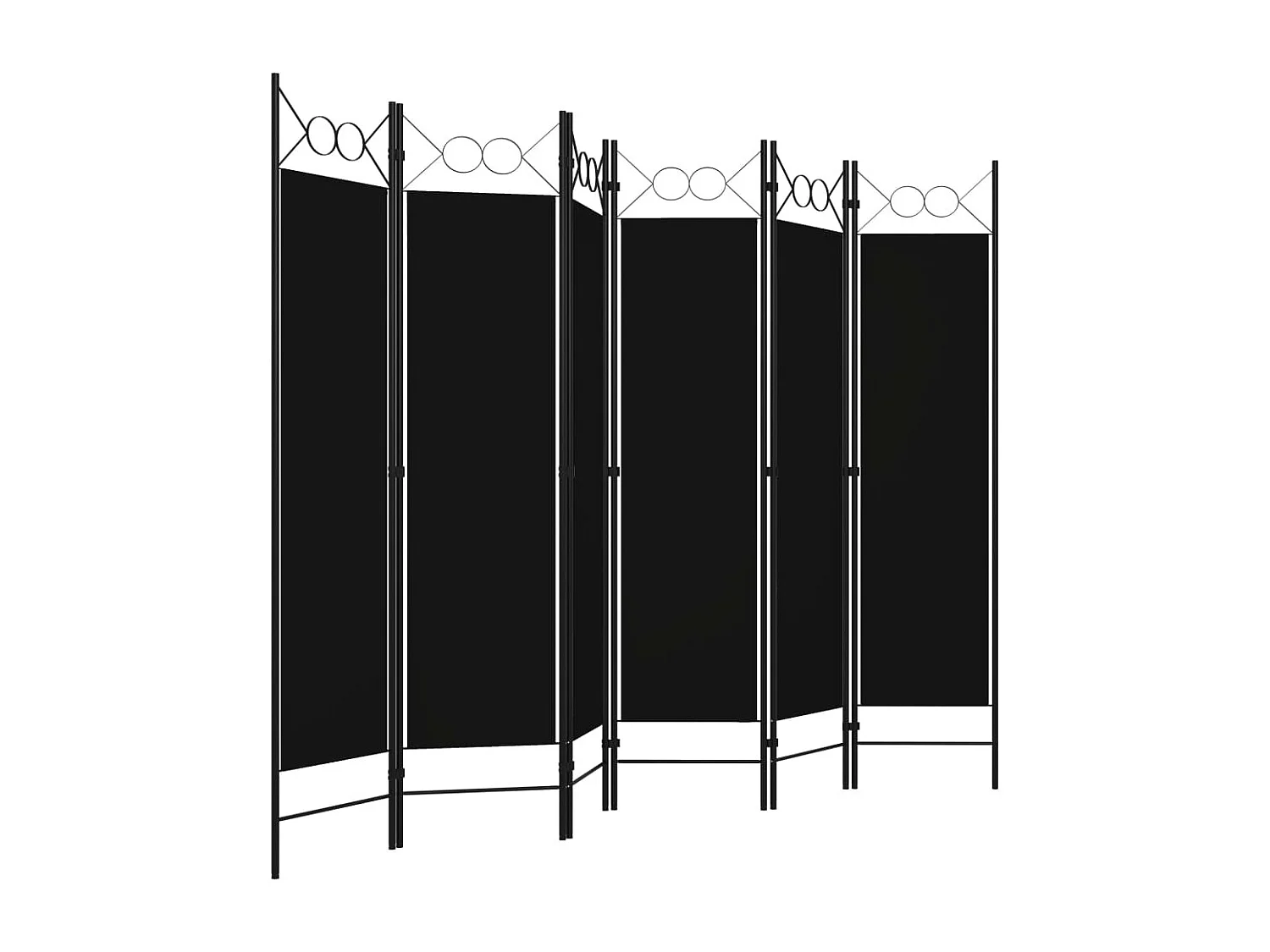 Cloison de séparation 6 panneaux Noir 240x180 cm