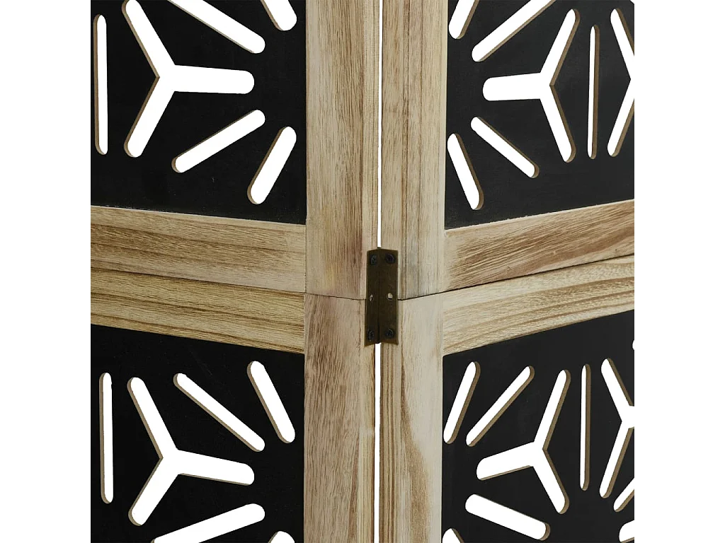 Parete divisoria 5 pannelli in paulownia massiccia marrone nero