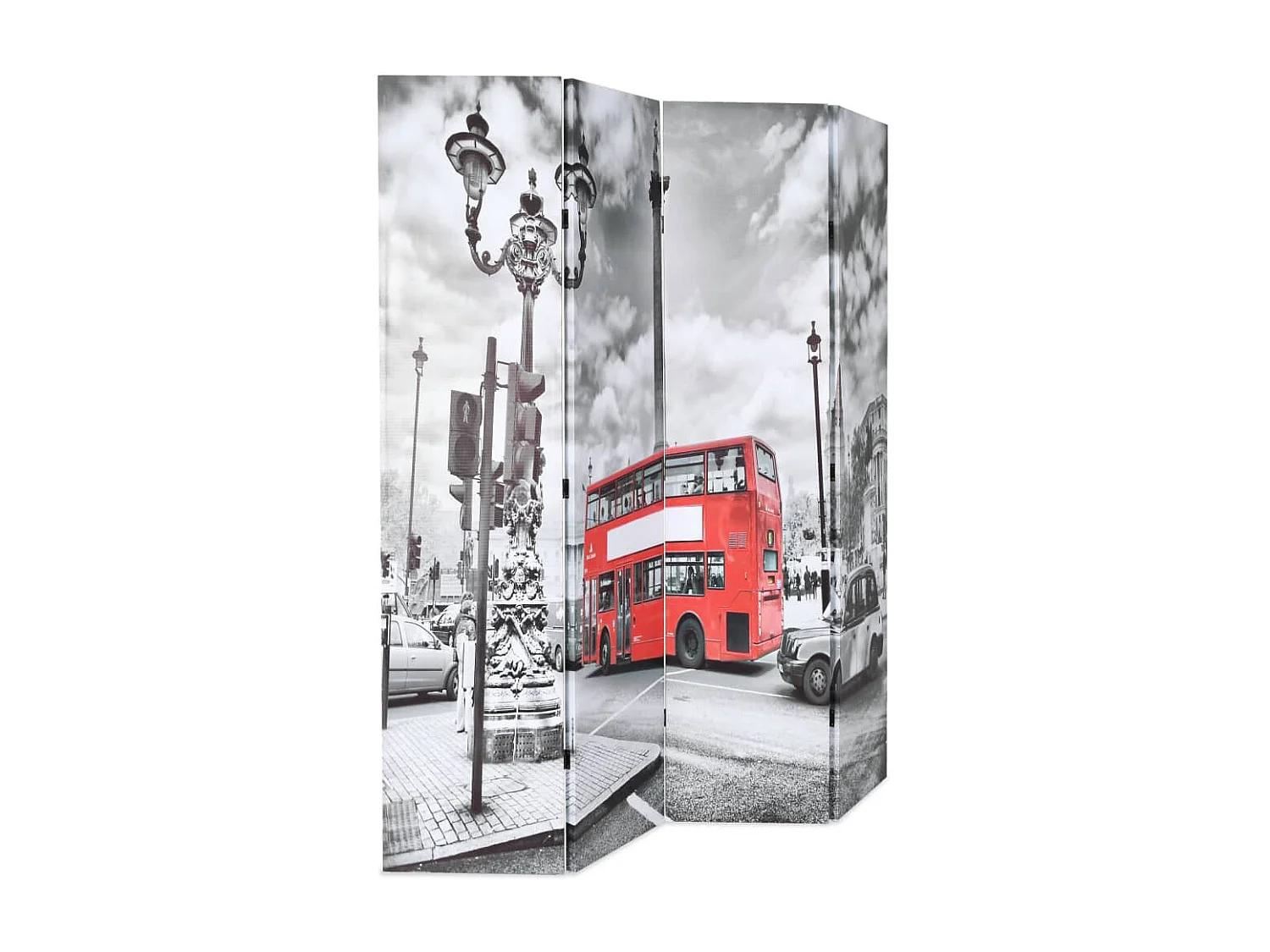 Cloison de séparation 160 x 170 cm Bus londonien Noir et blanc
