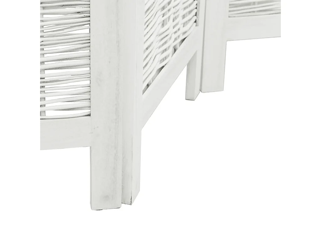 Parede divisória 5 painéis madeira paulownia maciça branca