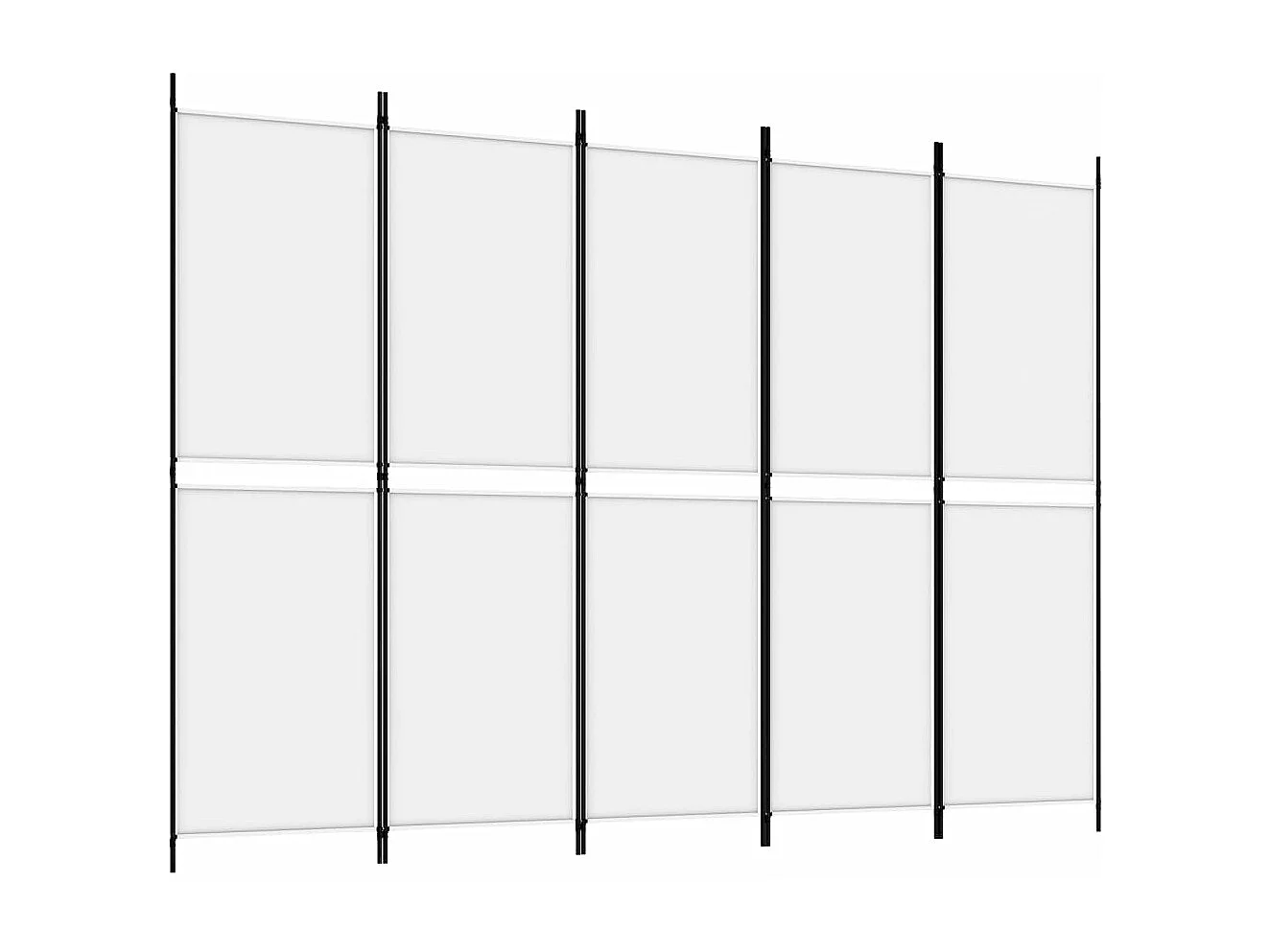 Cloison de séparation 5 panneaux Blanc 250x180 cm Tissu