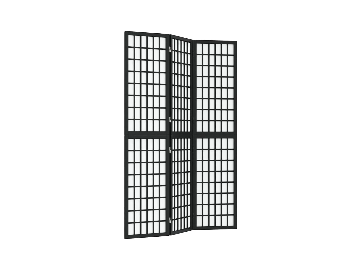 Parete divisoria pieghevole 3 pannelli 120x170 cm Nera