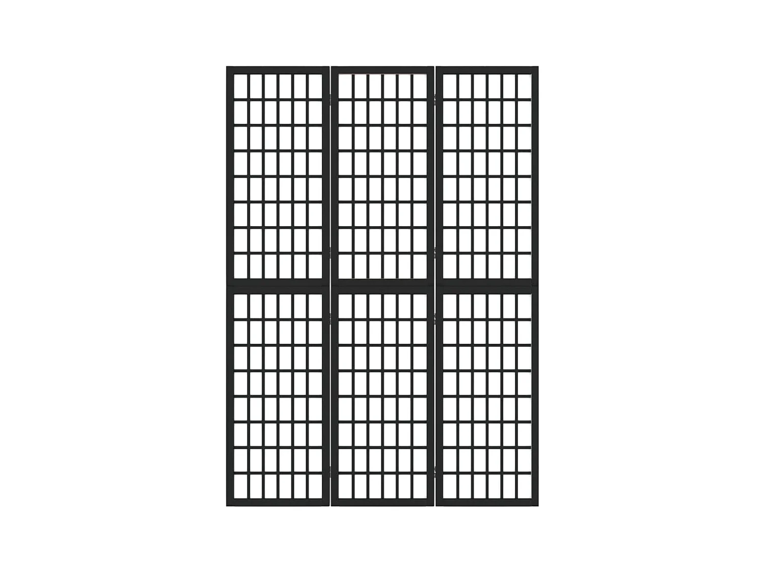 Parete divisoria pieghevole 3 pannelli 120x170 cm Nera