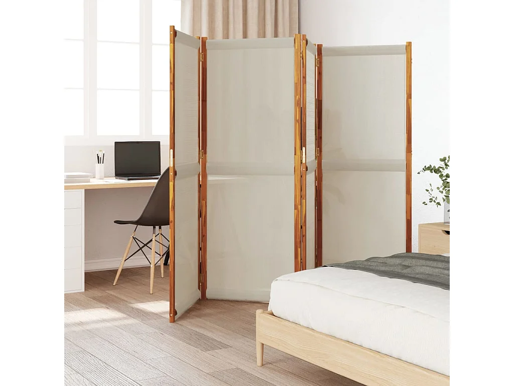 Parete divisoria 4 pannelli grigio chiaro 280x180 cm