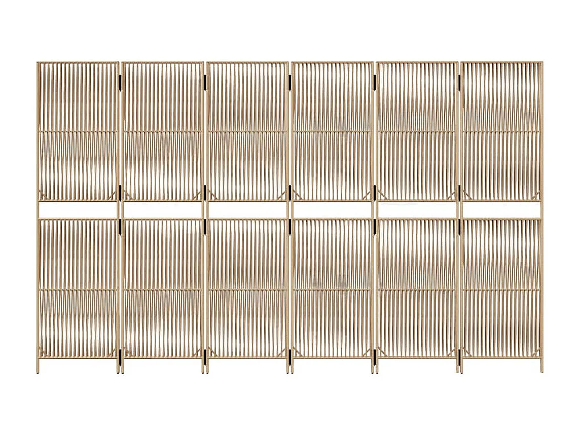 Tabique de resina tejida de 6 paneles beige