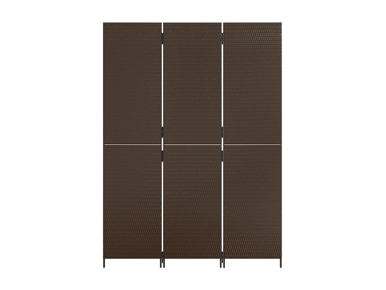 Cloison de séparation 3 panneaux marron résine tressée