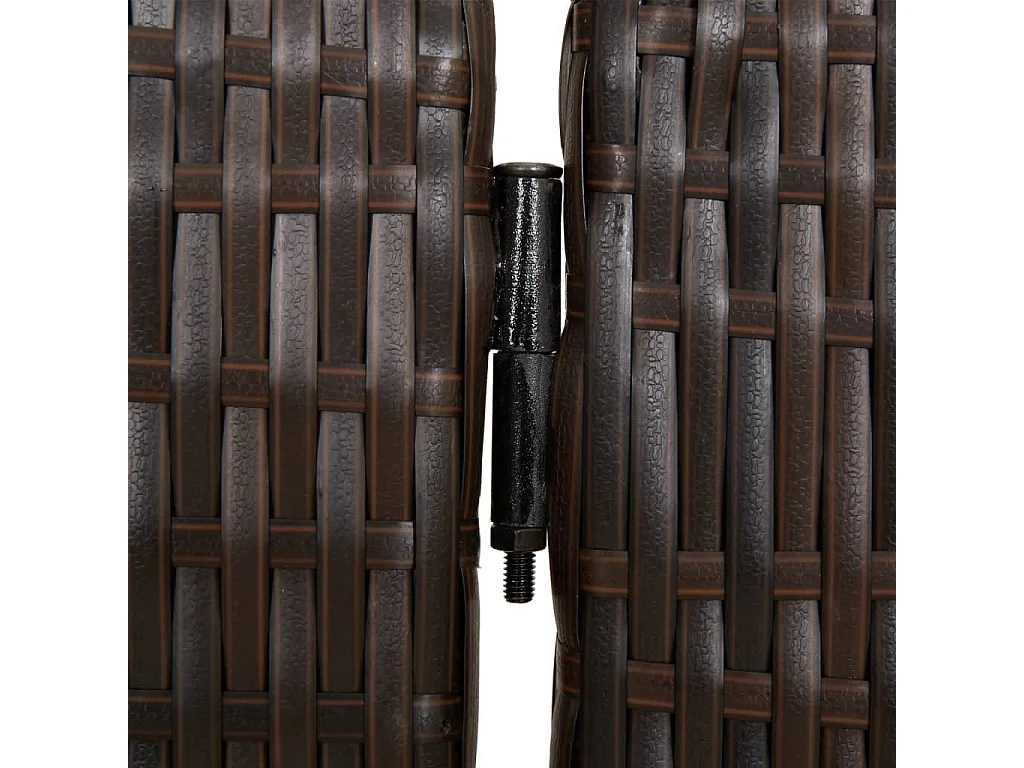 Cloison de séparation 3 panneaux marron résine tressée