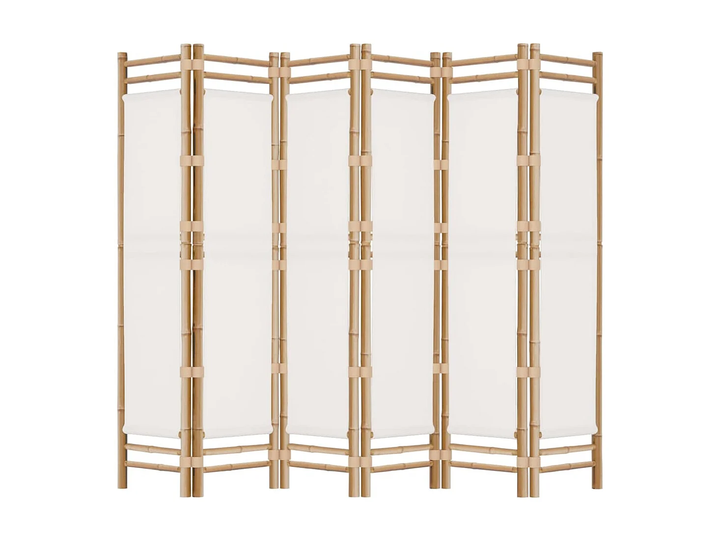 Tabique plegable 6 paneles 240 cm Bambú y lona