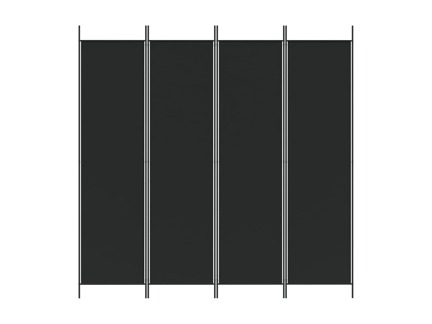 Cloison de séparation 4 panneaux Noir 200x200 cm Tissu