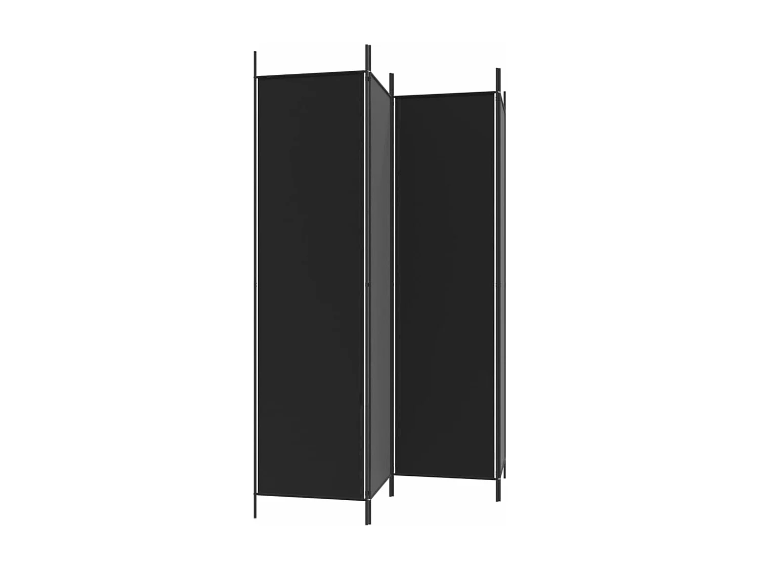 Cloison de séparation 4 panneaux Noir 200x200 cm Tissu