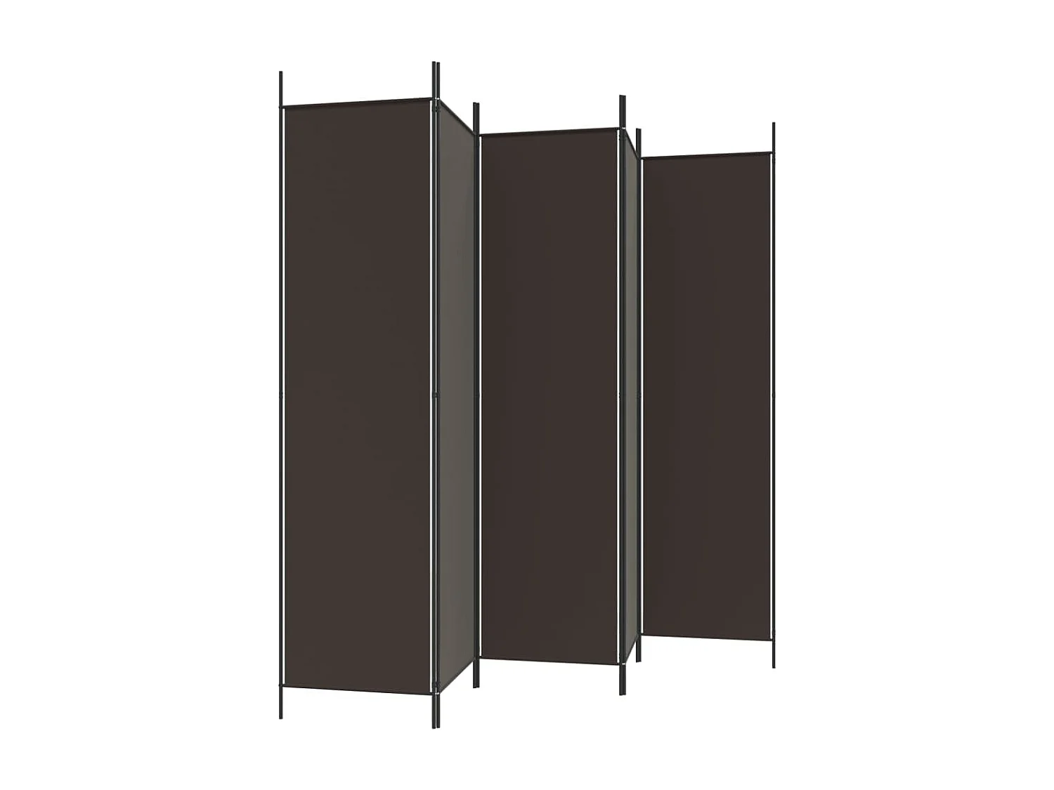 Cloison de séparation 5 panneaux Marron 250x200 cm Tissu