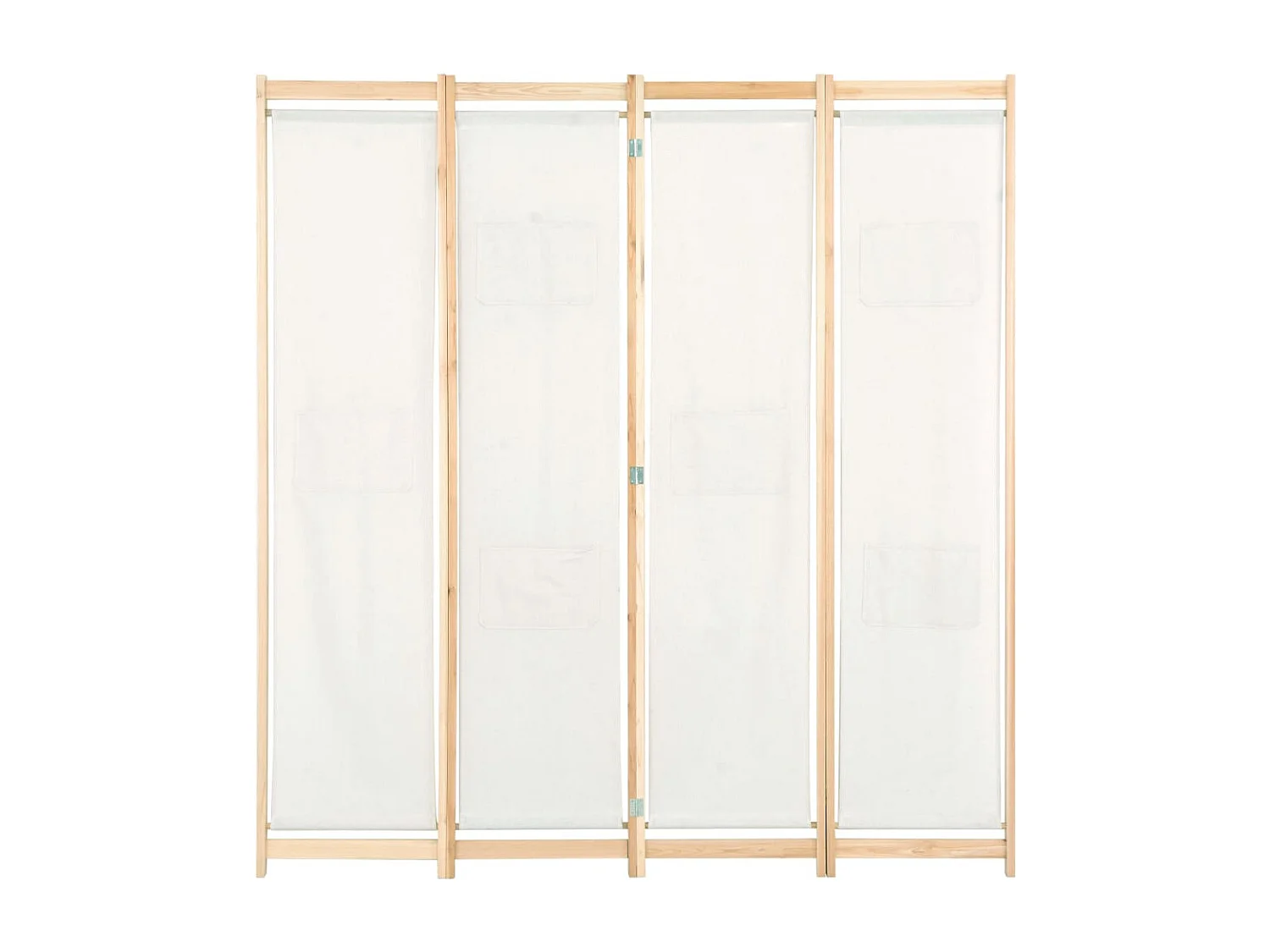 Cloison de séparation 4 panneaux Crème 160x170x4 cm Tissu