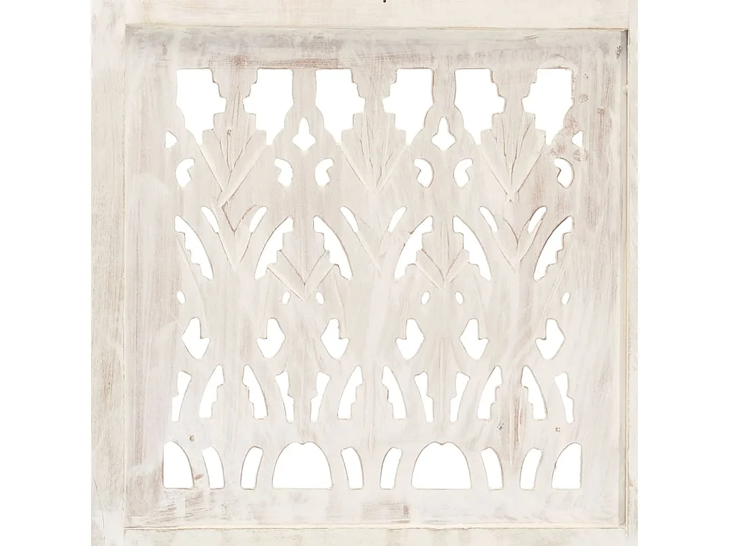 Parede divisória 3 painéis Branco 120x165 cm Madeira de mangueira