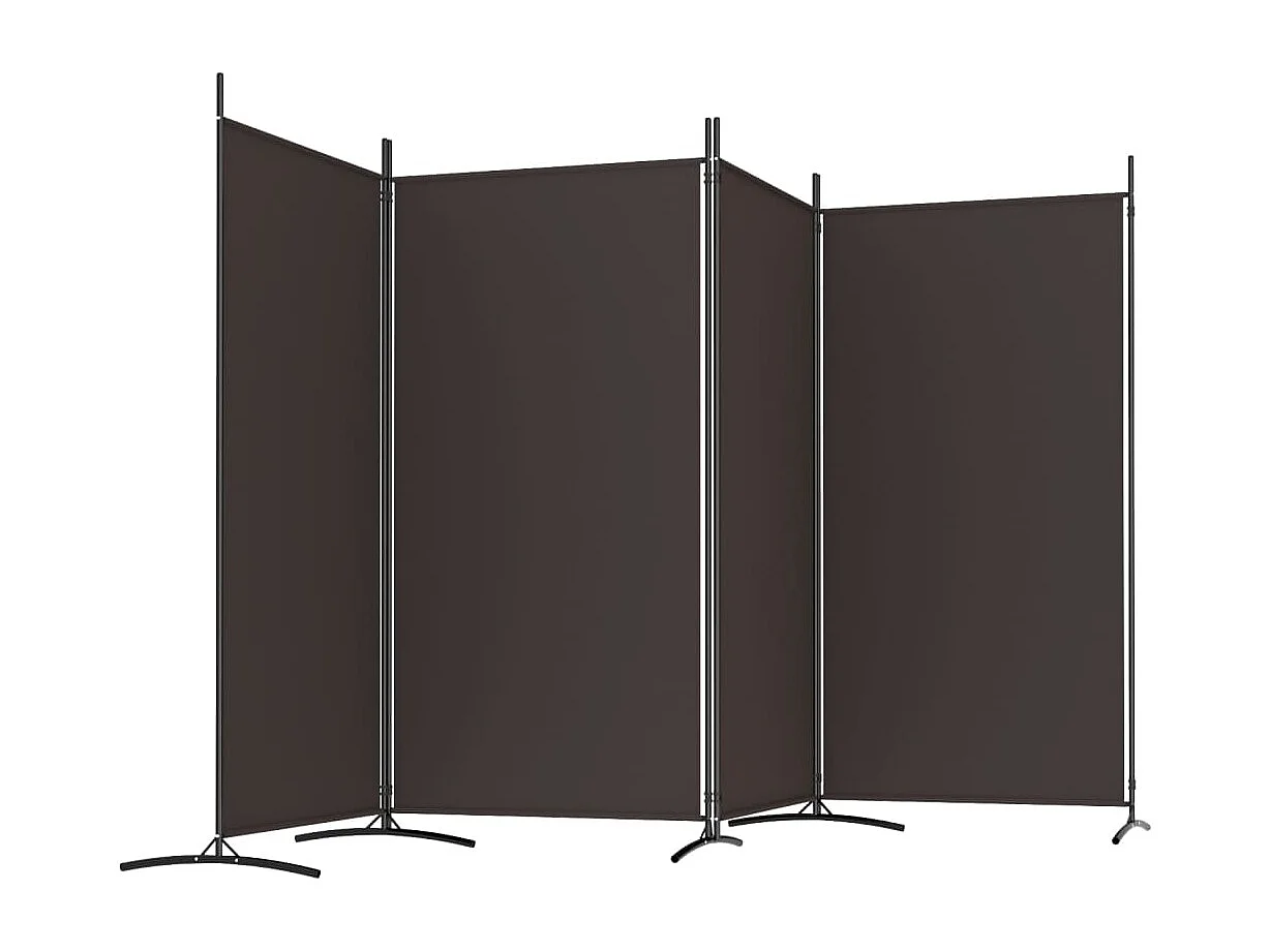 Cloison de séparation 4 panneaux Marron 346x180 cm Tissu