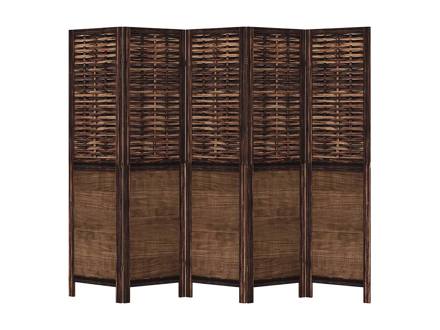 Tabique de paulownia macizo marrón oscuro de 5 paneles