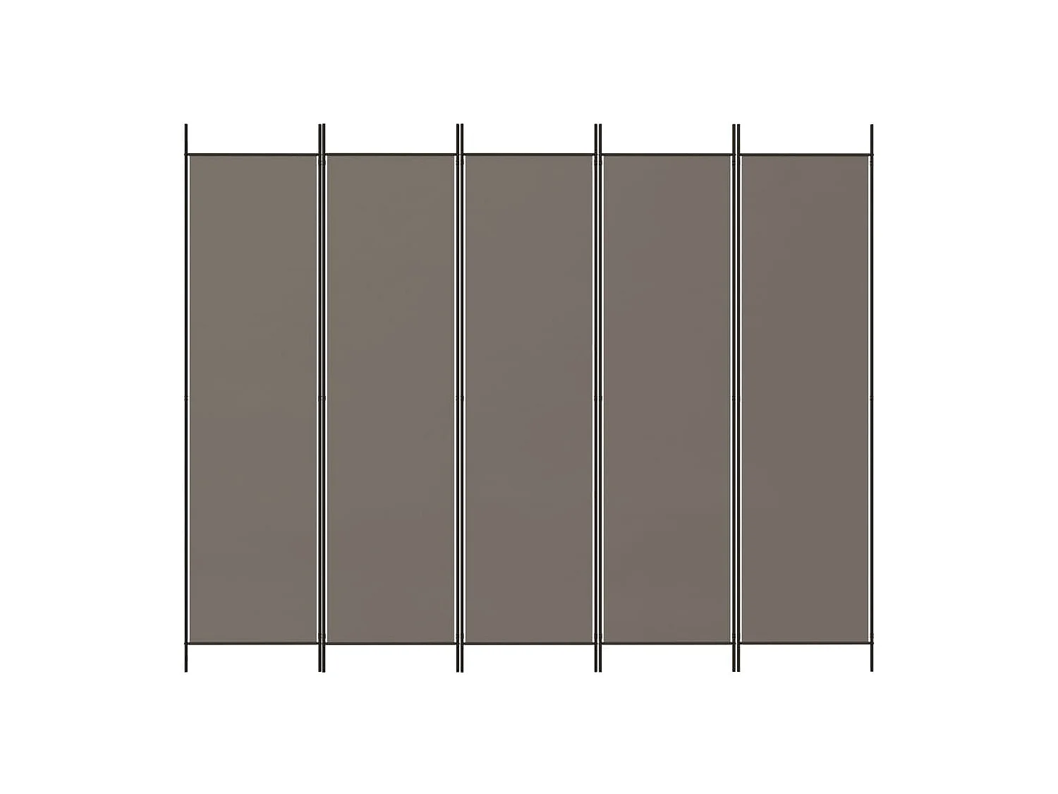 Parete divisoria 5 pannelli Antracite 250x220 cm Tessuto