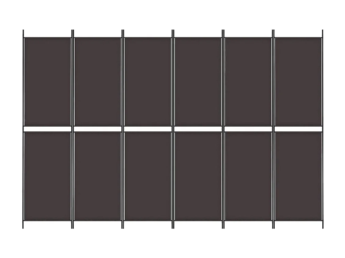 Cloison de séparation 6 panneaux Marron 300x200 cm Tissu