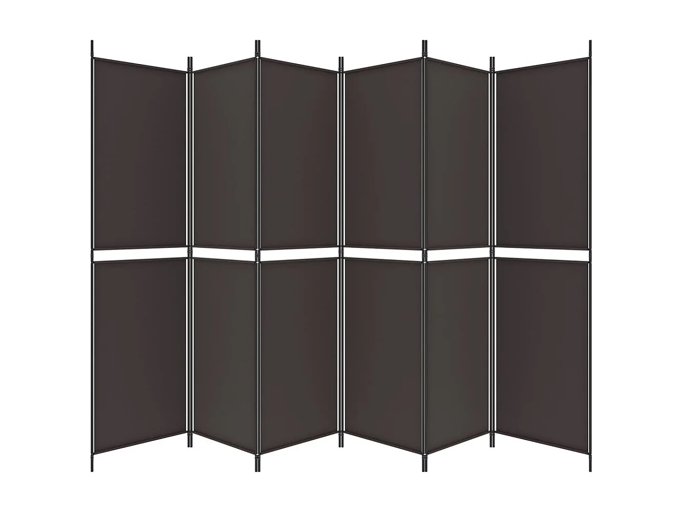 Cloison de séparation 6 panneaux Marron 300x200 cm Tissu