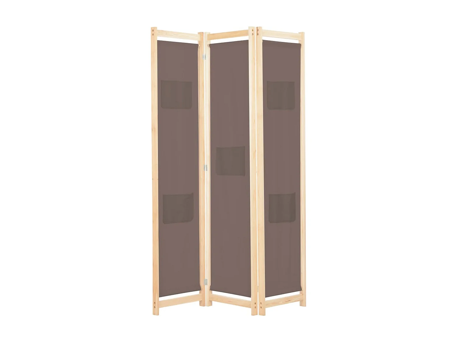 Parete divisoria 3 pannelli Marrone 120x170x4 cm Tessuto