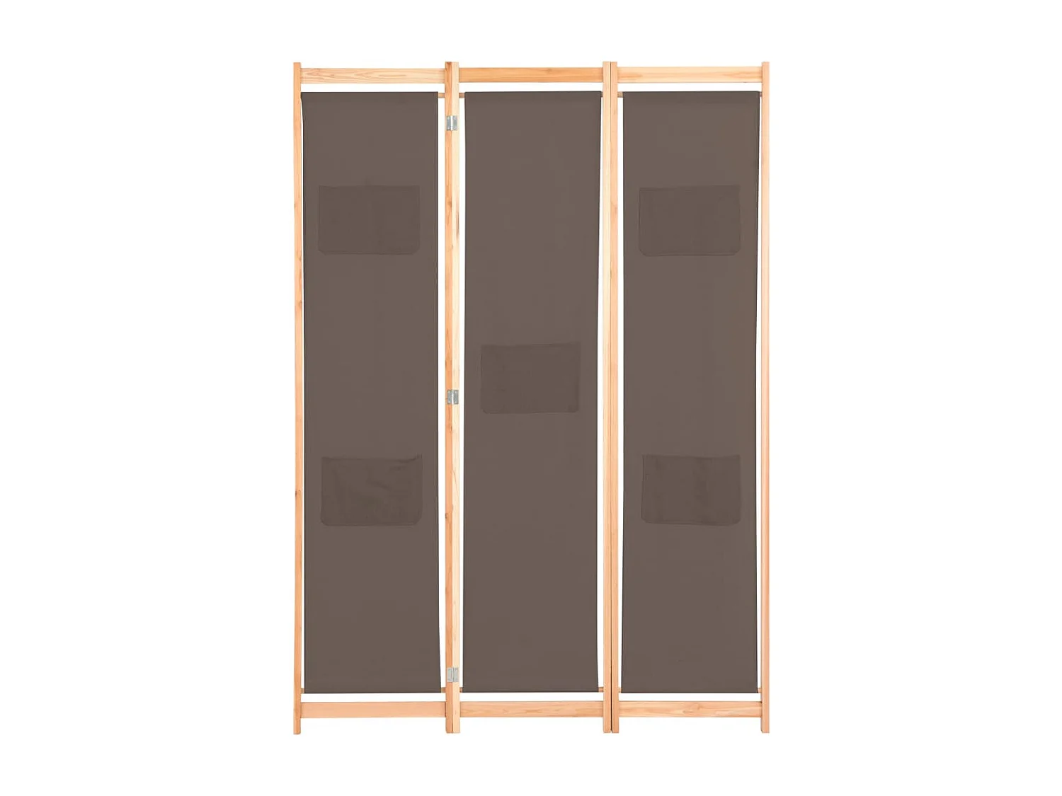 Parete divisoria 3 pannelli Marrone 120x170x4 cm Tessuto