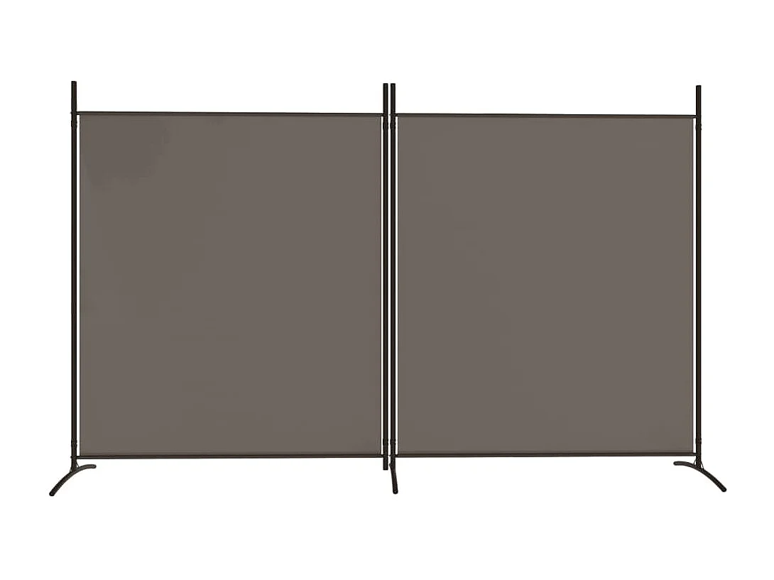Divisória de 2 painéis Antracite 348x180 cm Tecido