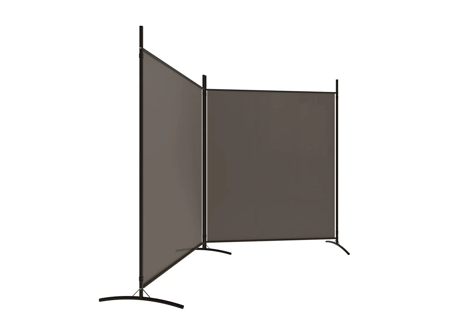2-teilige Trennwand Anthrazit 348x180 cm Stoff