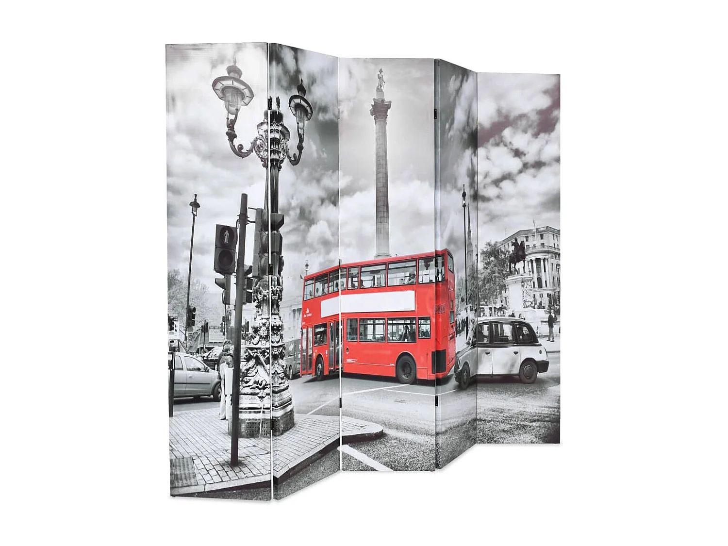 Cloison de séparation 200 x 170 cm Bus londonien Noir et blanc