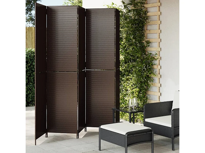 Bruin geweven harsscheidingswand met 5 panelen