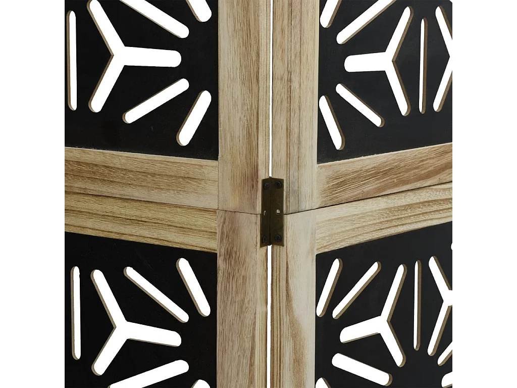 Parete divisoria 6 pannelli in paulownia massiccia marrone nero