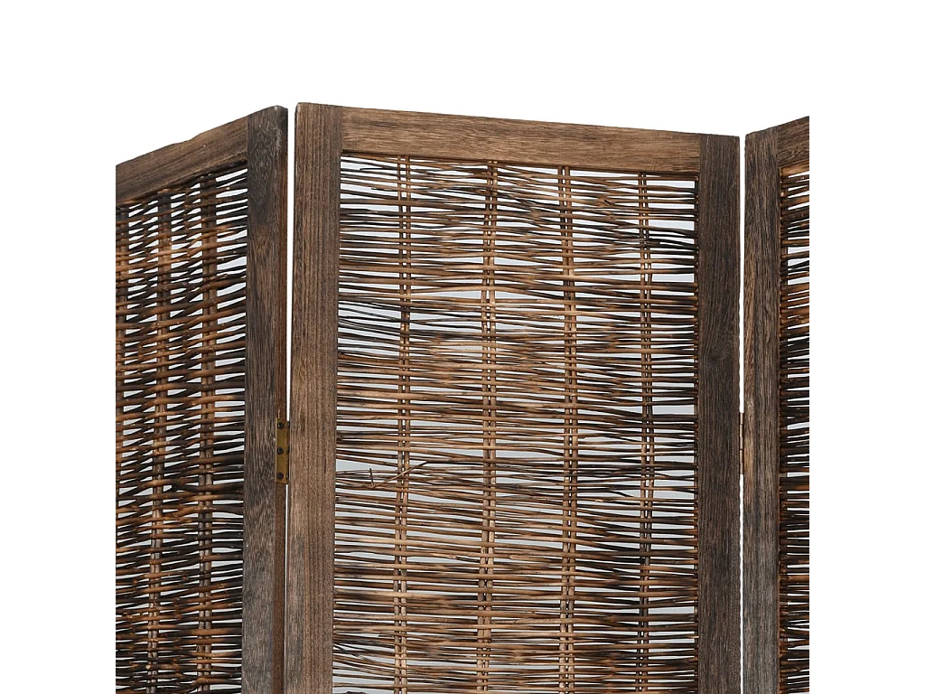 Donkerbruine massieve paulownia scheidingswand met 5 panelen