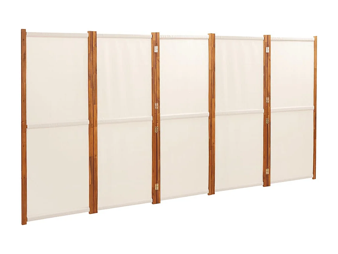 Divisória com 5 painéis Branco creme 350x180 cm