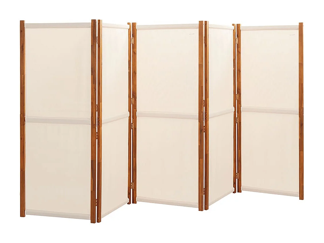 Divisória com 5 painéis Branco creme 350x180 cm