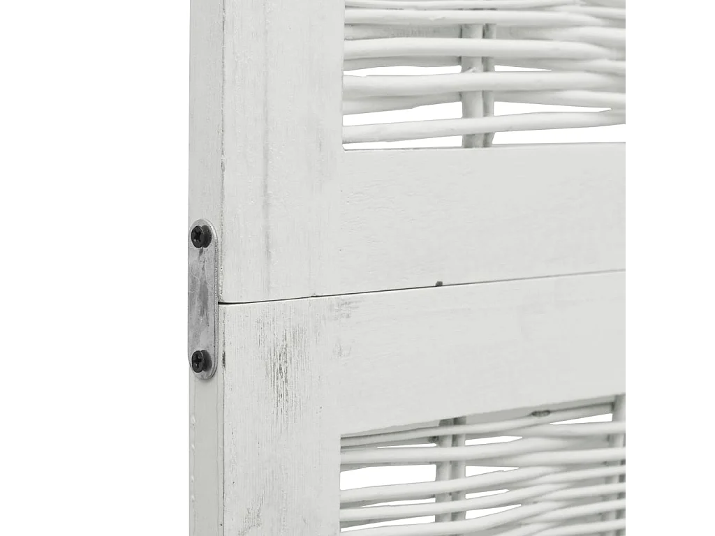 Parede divisória 4 painéis madeira paulownia maciça branca