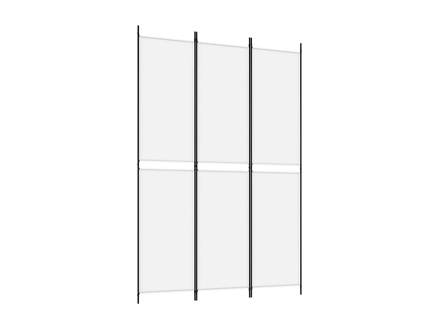 Cloison de séparation 3 panneaux Blanc 150x220 cm Tissu