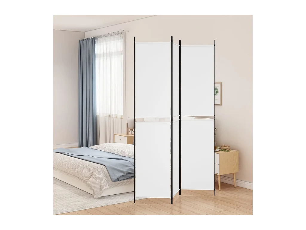 Parete divisoria 3 pannelli Tessuto Bianco 150x220 cm
